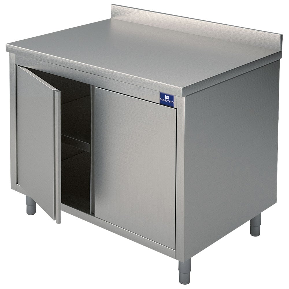 Neutral work cupboard with one hinged door and upstand, 700x600 mm
