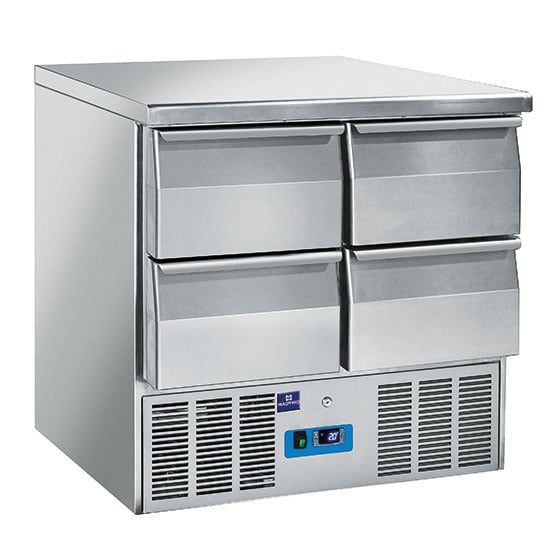 Refrigerated preparation counter with 4 drawers, +2°/+10°C