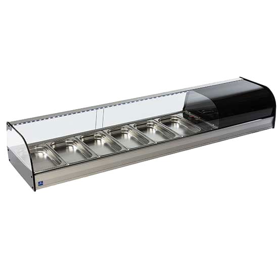 Tapas cooler display with curved glass front, 6x GN 1/3 h=40 mm