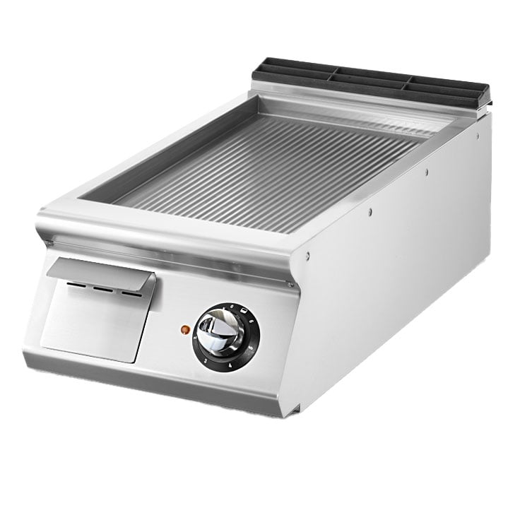 Electric griddle, top version, ribbed chromed plate
