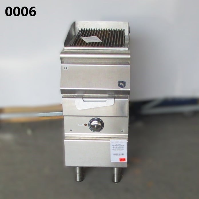 Electric grill, cooking zone in stainless steel, meat/fish - SECOND-HAND