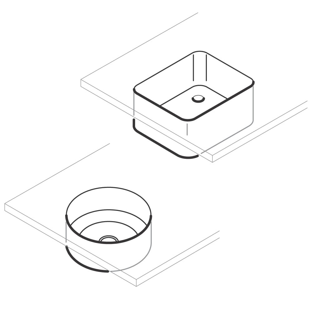 Sink, to be welded, 340x340 mm