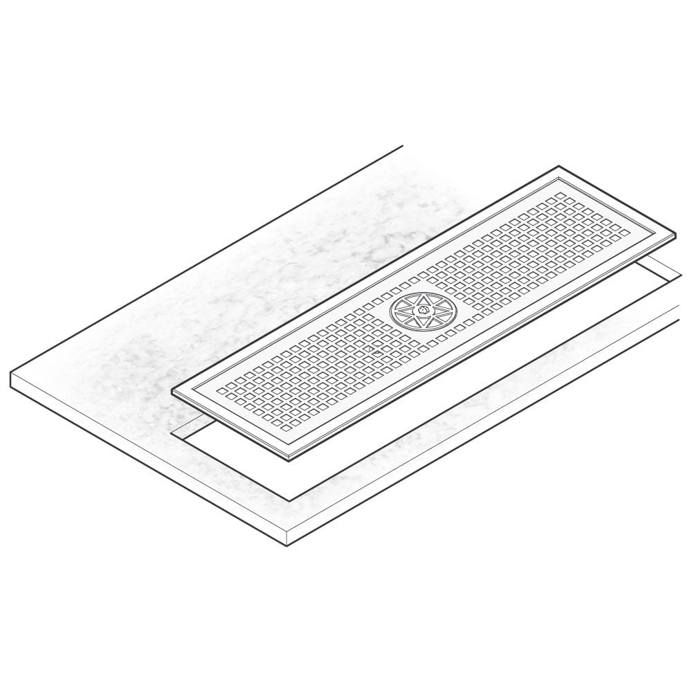 Drip tray with grid and glass washer, drop-in, 420x240 mm