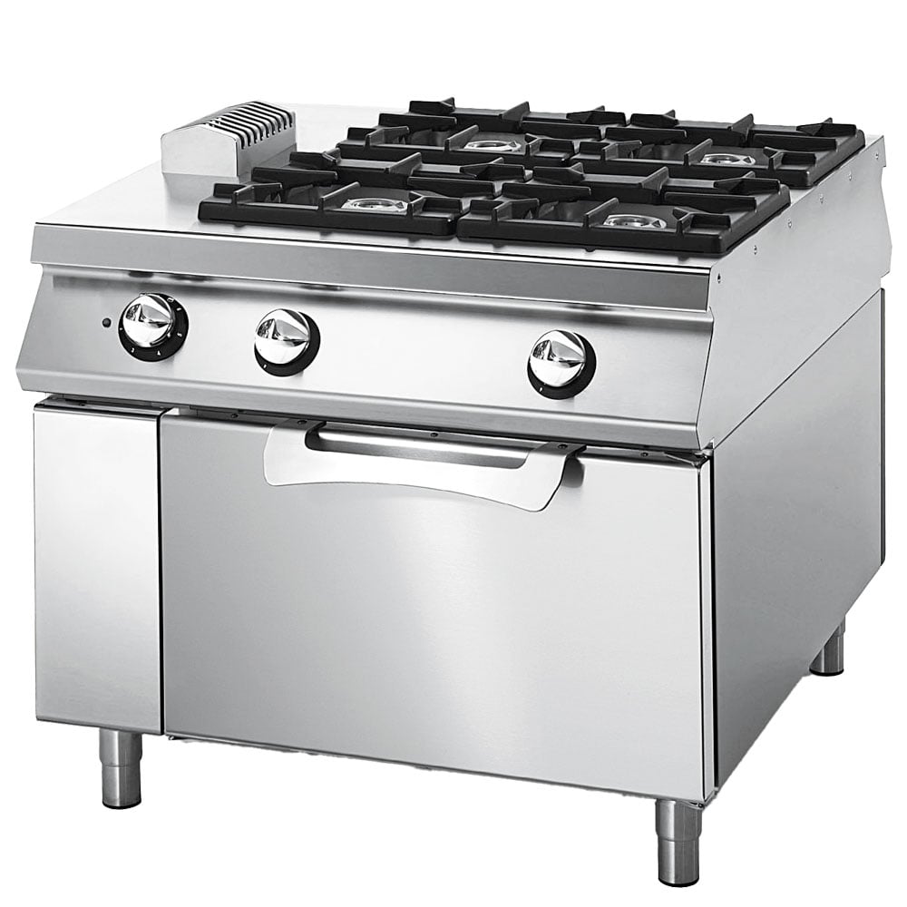 Aragaz pe gaz Virtus VS110100CFGE – 4 arzătoare – cuptor electric static – comenzi pe ambele părți