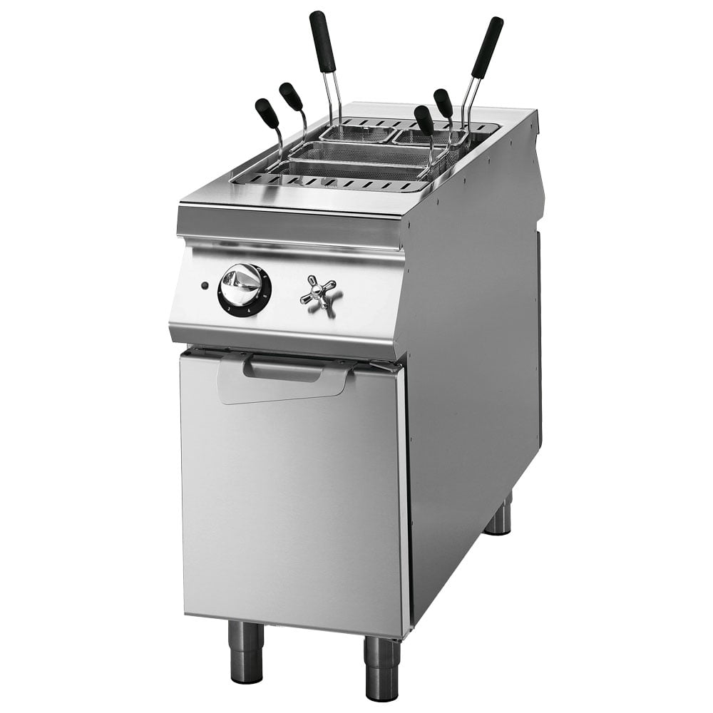 Electric pasta cooker on cabinet with door, 1 GN 1/1 well - 40 litres