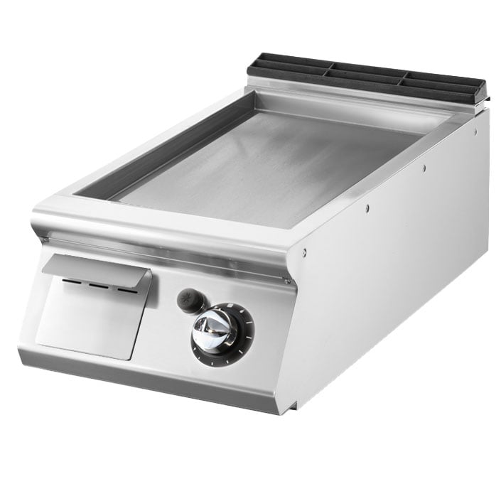 Gas griddle, top version, smooth chromed plate