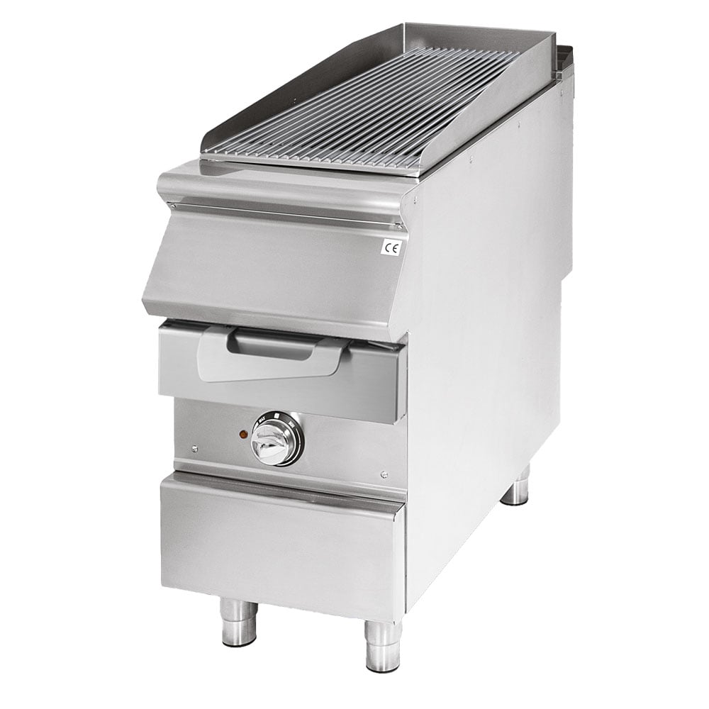 Electric grill, cooking zone in stainless steel, meat/fish
