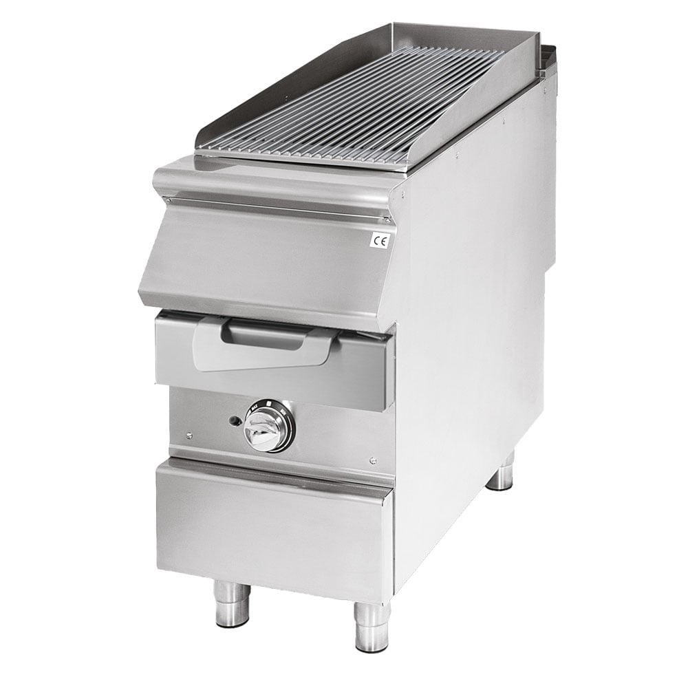 Gas grill, cooking zone in stainless steel, meat/fish