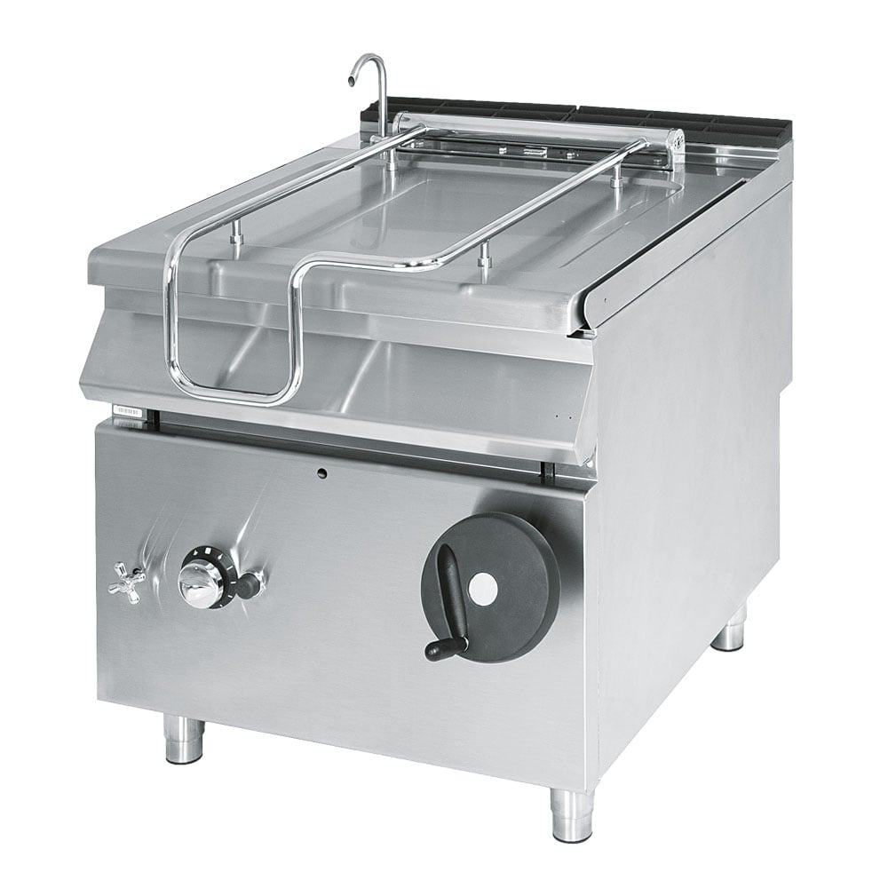 Gas tilting bratt pan, capacity 60 litres, stainless steel well