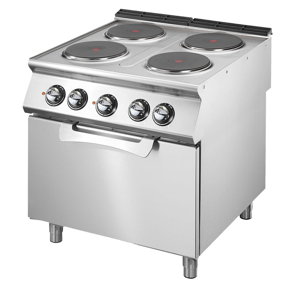 Electric range on static electric oven GN 2/1, 4 hot plates