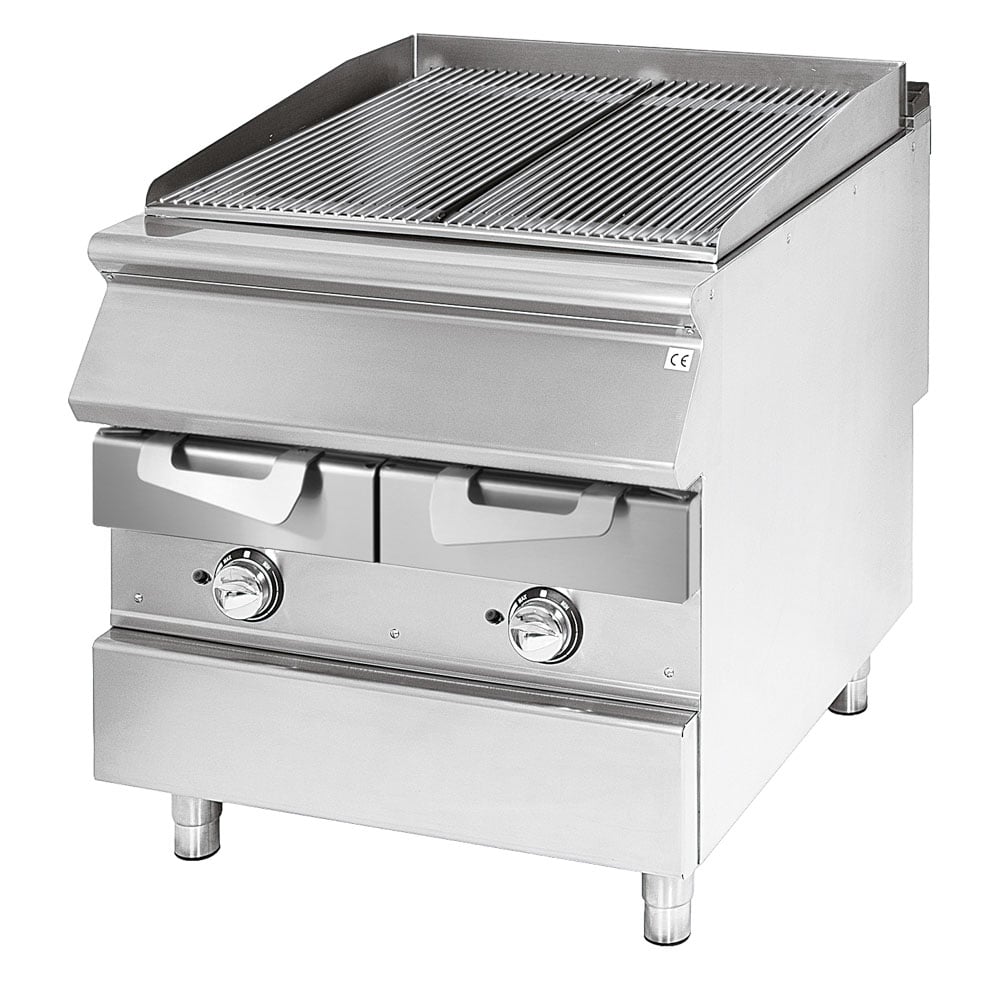 Gas grill, cooking zone in stainless steel, meat/fish