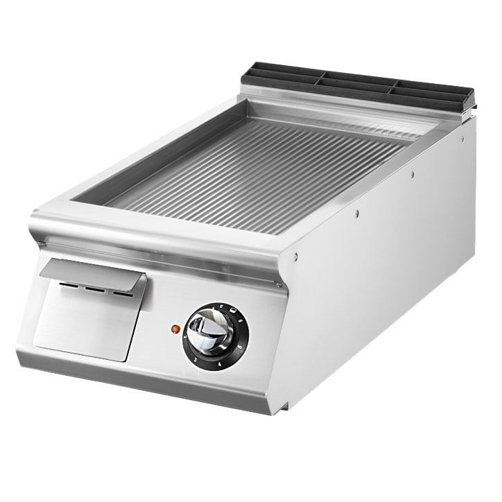 Electric griddle, top version, ribbed plate