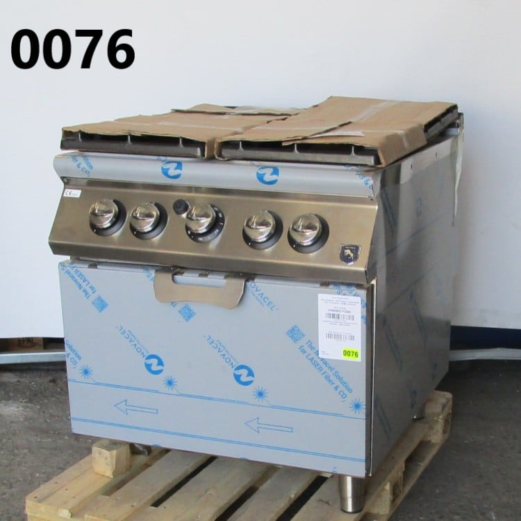 Aragaz pe gaz Virtus VS9080CFG – 4 arzătoare – cuptor static pe gaz GN 2/1 – Deteriorat