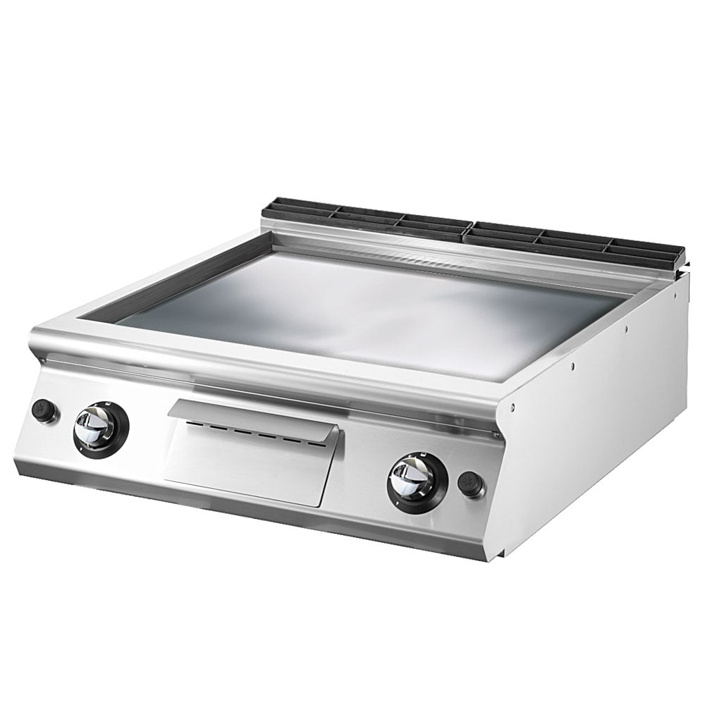Gas griddle, top version, smooth chromed plate