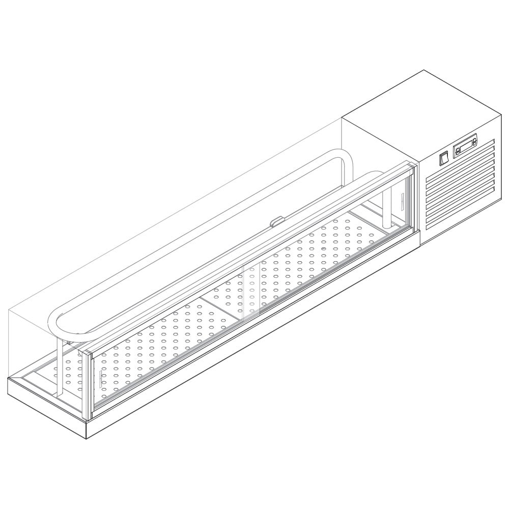 Sushi display 1500 with static cooling +1°/+6°C