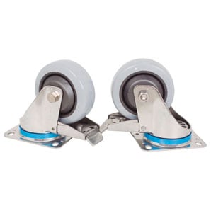 Set de roți din inox pentru grătarele pe cărbuni Mibrasa
