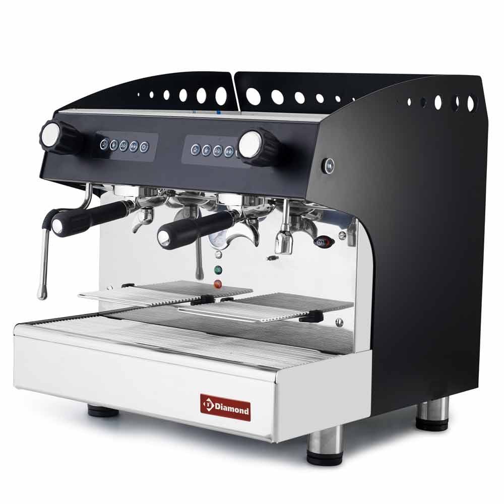 Espressor profesional 2 grupuri automat Diamond COMPACT/2EB, negru | 2.7 kW, Dim: 475x563x530 mm