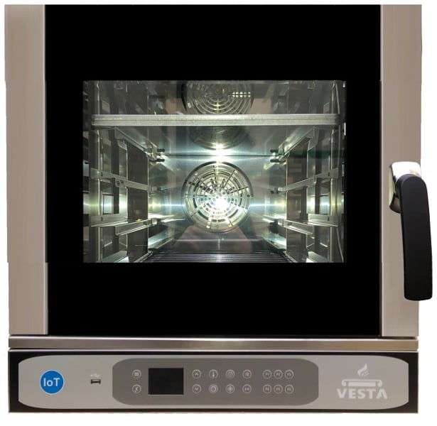 Cuptor profesional combi compact Vesta Smart Slim 0I0411D, 4 tăvi GN 1/1, lățime 51 cm, digital, Italia