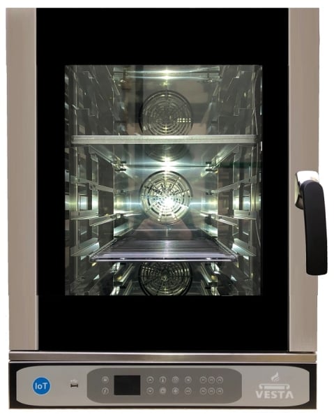 Cuptor profesional combi compact Vesta Smart Slim 0I0611D, 6 tăvi GN 1/1, lățime 51 cm, digital, Italia