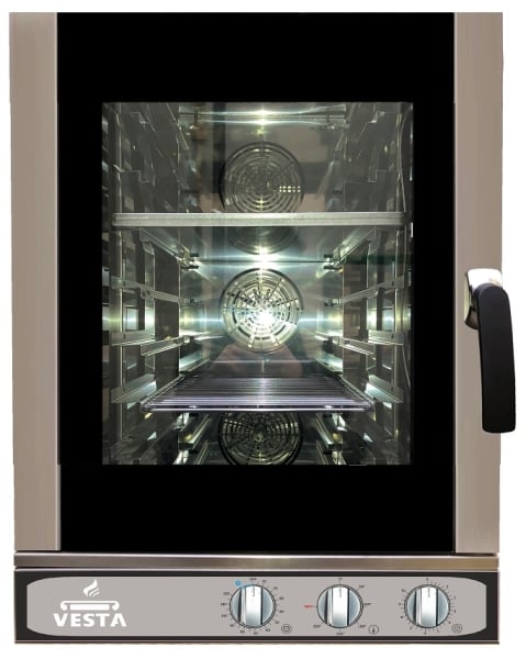 Cuptor profesional combi compact Vesta Smart Slim 0I0611M, 6 tăvi GN 1/1, lățime 51 cm, mecanic, Italia