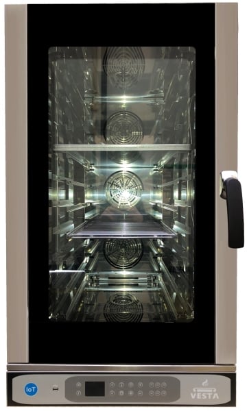 Cuptor profesional combi compact Vesta Smart Slim 0I1011D, 10 tăvi GN 1/1, lățime 51 cm, digital, Italia