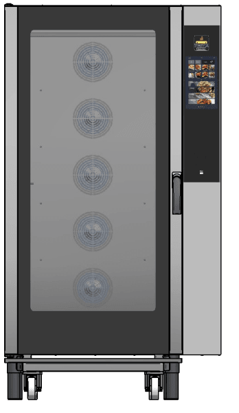 Cuptor profesional combi Vesta EVO 0L2011E, 20 tăvi GN 1/1 cu cărucior inclus, cărucior Touch Screen 7 inch industrial, Italia