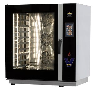 Cuptor profesional combi convecție și abur Vesta 0G1011T_GAS, 10 tăvi GN 1/1, gaz Touch Screen 7 inch, Italia