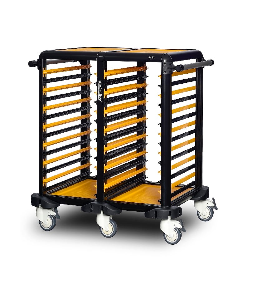 Cărucior inox profesional pentru transport tăvi și cuve GN Pimak G.GN.75.D.2 | Dim: 93x71x99 cm