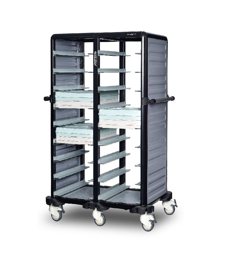 Cărucior inox profesional pentru transport tăvi și cuve GN Pimak G.TT.18.D.2 | Dim: 101x71x149 cm