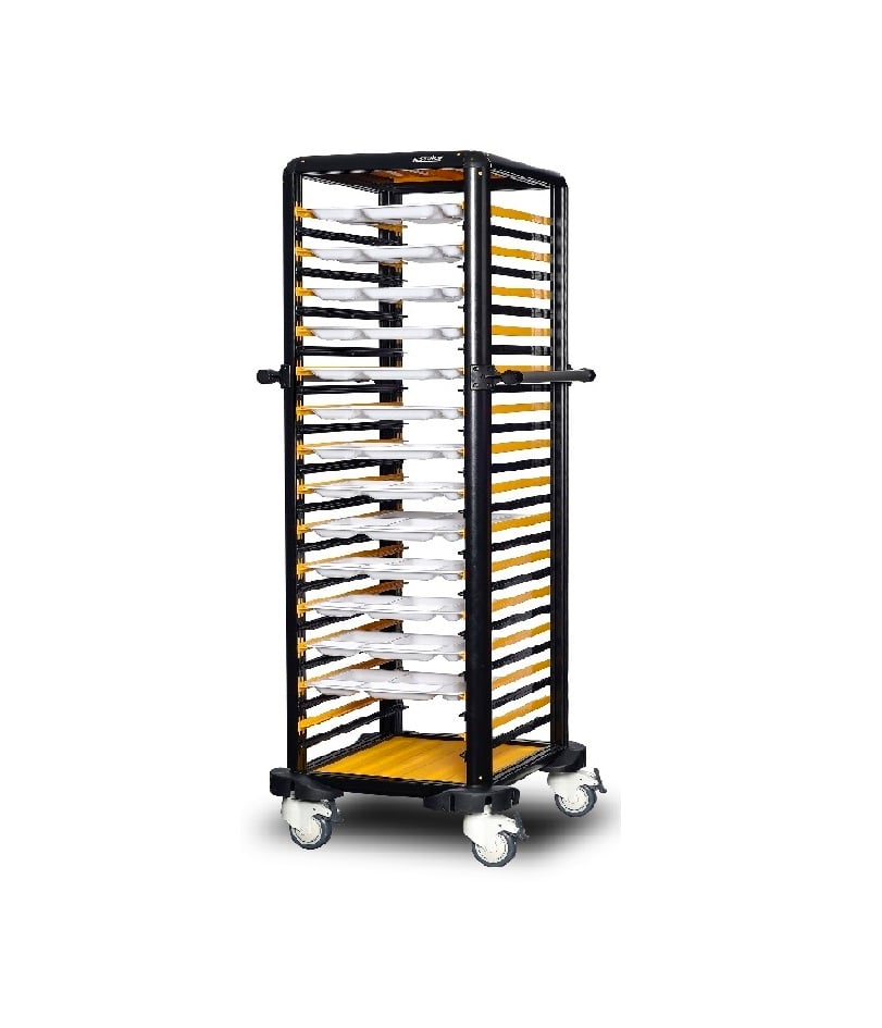 Cărucior inox profesional pentru transport tăvi și cuve GN Pimak G.SS.150.S.1 | Dim: 59x71x174 cm