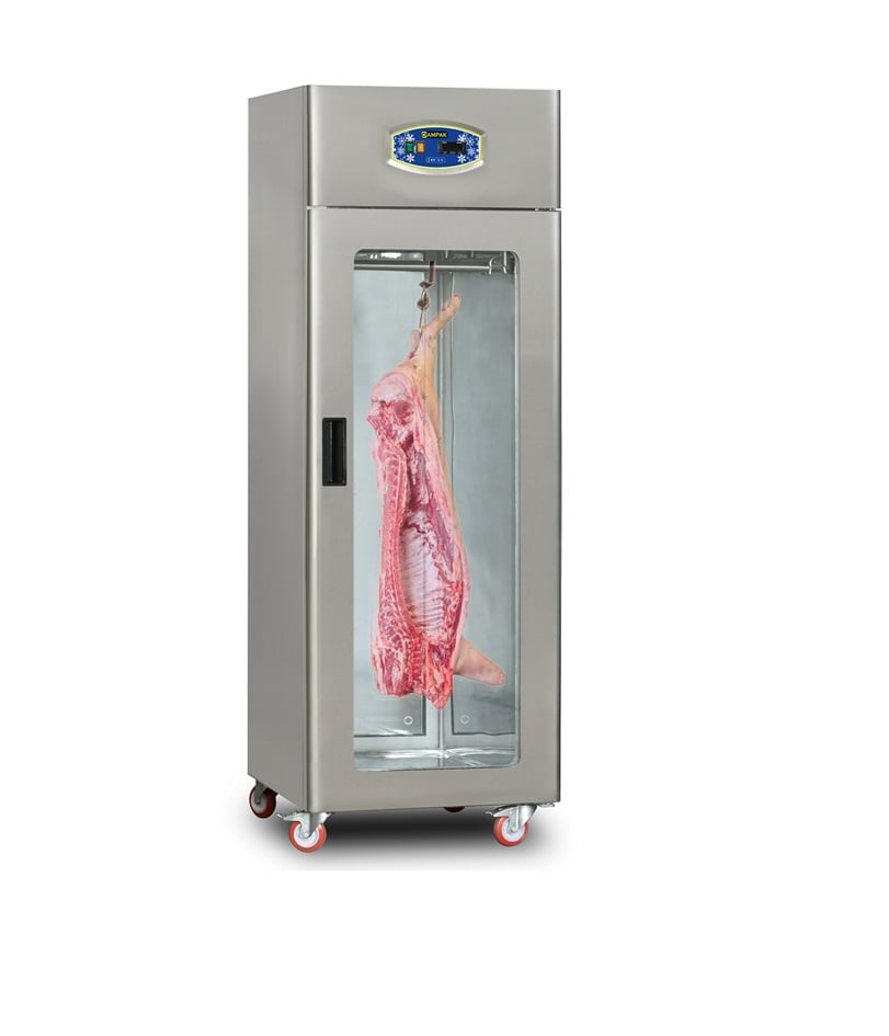 Dulap frigorific profesional vertical din inox, ușă de sticlă, răcire statică Pimak 22DBS1C-GN.45 | 602, 660 kW, 230V, Dim: 69x82x210 cm