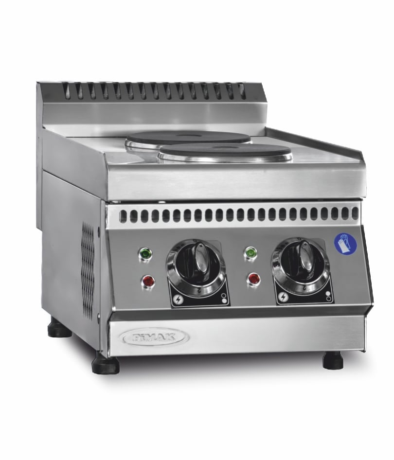 Plită profesională electrică de banc Pimak 60S-M068-1 | Ø18x4, 8 kW, 400V, Dim: 80x60x30 cm
