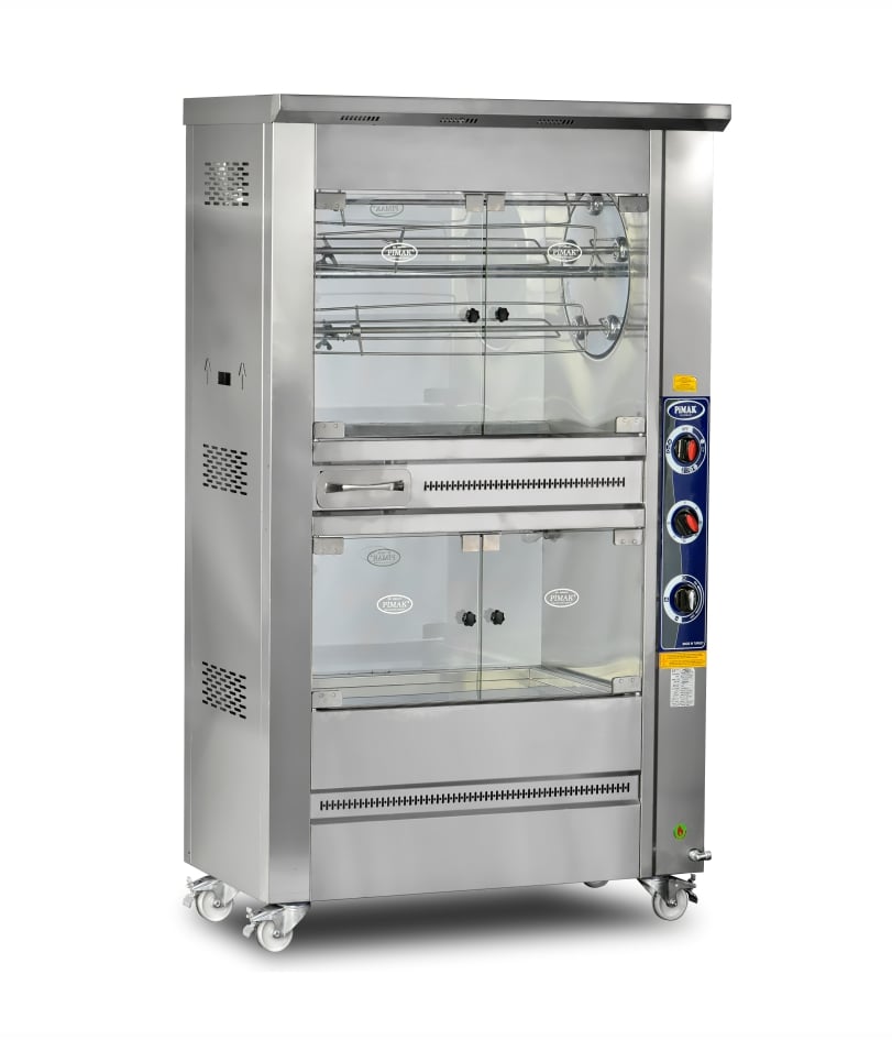 Rotisor profesional pentru pui Pimak M007-E | 5/20, 8,5 kW, 400V, Dim: 92x60x170 cm