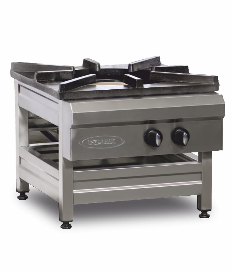 Aragaz profesional de pardoseală Pimak M018-1 | 2 arzătoare concentrice, 12,5 kW, Gaz, Dim: 60x70x50 cm