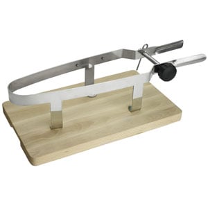 inox alimentar 18/8 ham vice with beech wood base cod.72 Lonatini, Italia