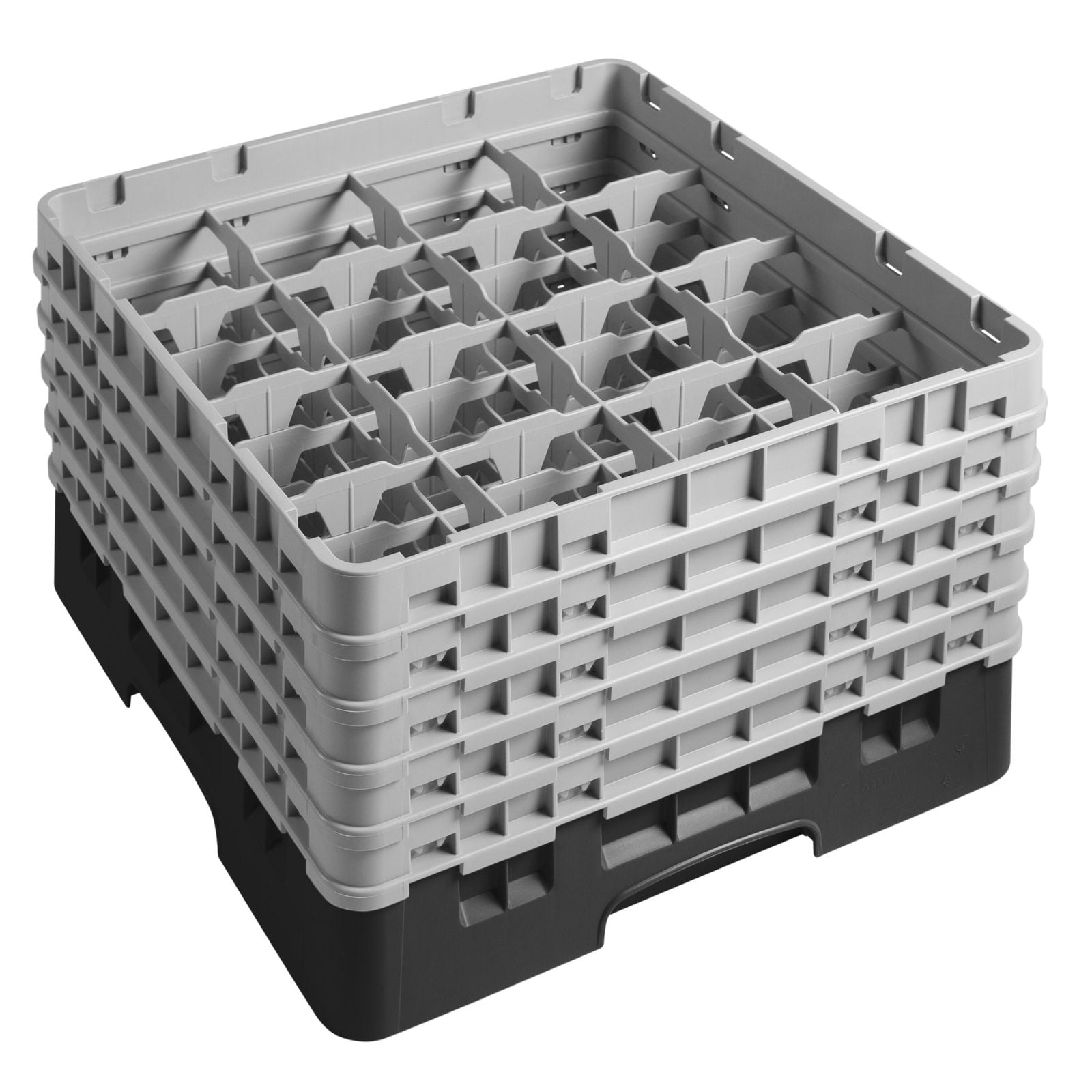 CAMBRO | CAMRACK® - Coș spălător de sticlă 1/1 cu 5 extensii - 500x500mm - 16 compartimente - Negru