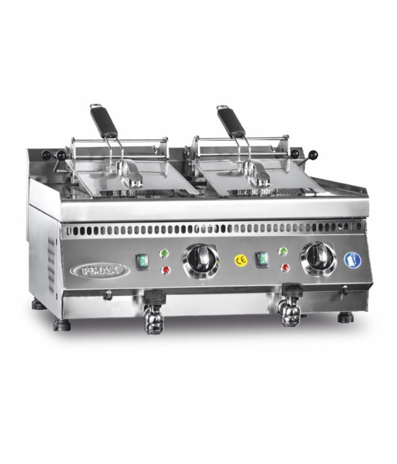 Friteuză profesională inox Pimak 70SE-M073-1 | 12 + 12, 18 kW, 400V, Dim: 80x70x30 cm