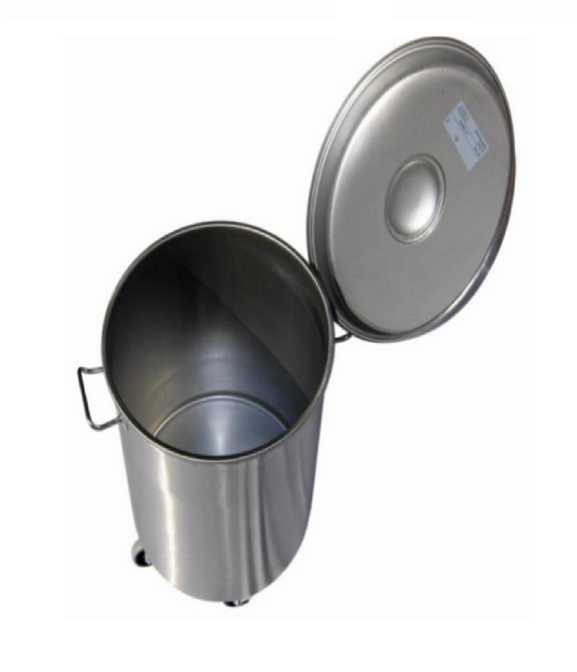 Coș mobil profesional din inox pentru colectare deșeuri HoReCa Pimak 331.01.021 | 48 Lt., Dim: 400x500 cm