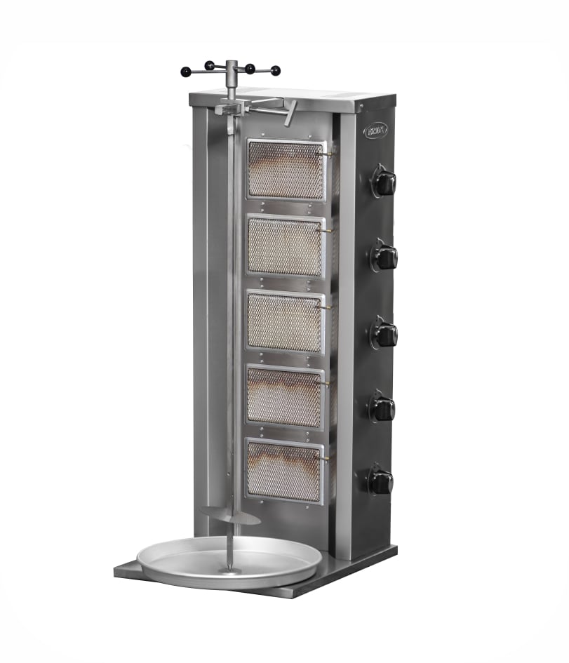 Aparat profesional shaorma / doner kebab Pimak DO8M78 | 5 zone radiante, 16,25 kW, 400V, Dim: 47x52x120 cm