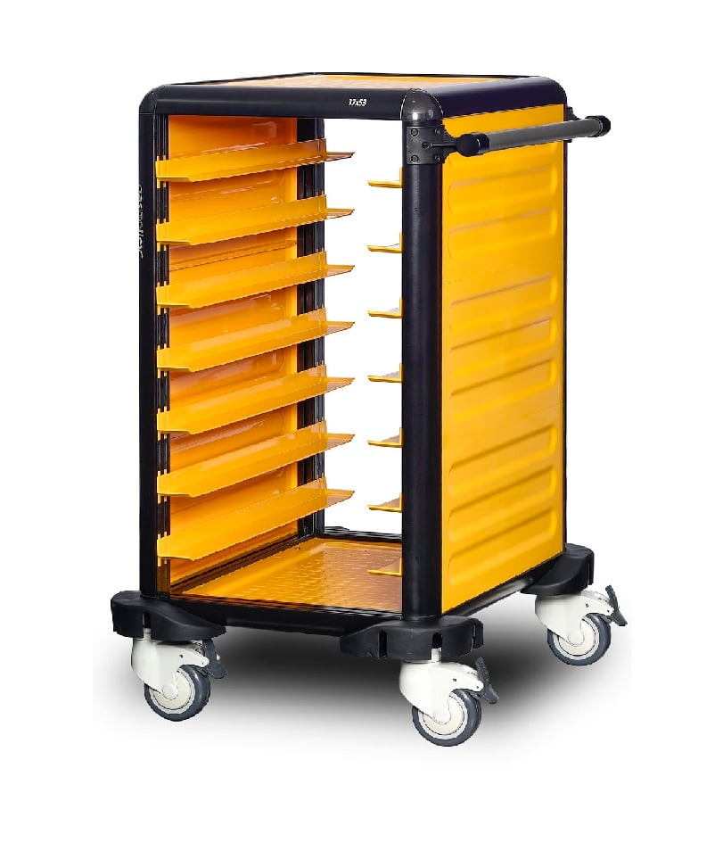 Cărucior inox profesional pentru transport tăvi și cuve GN Pimak G.ST.75.S.2 | Dim: 57x71x99 cm