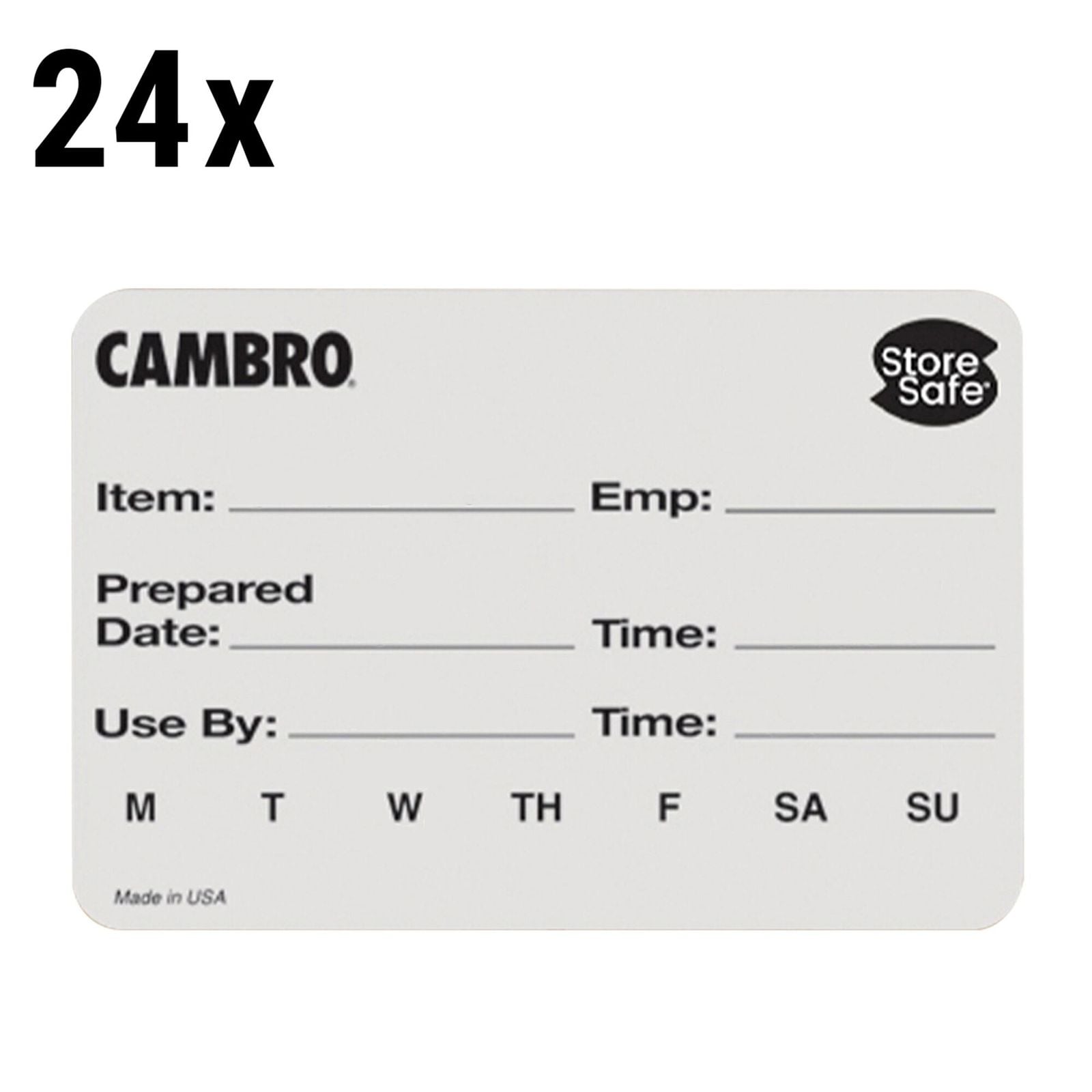 (24 bucăți) CAMBRO | Etichete de rotație StoreSafe® - 250 etichete per rolă