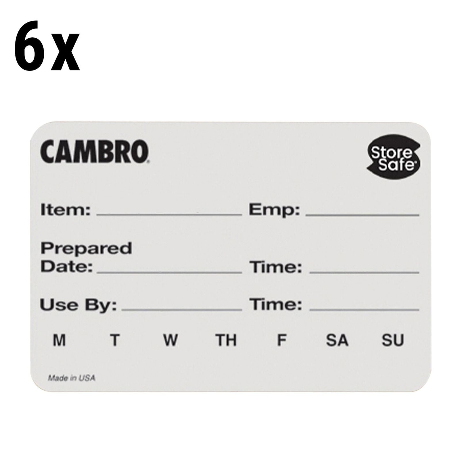 (6 bucăți) CAMBRO | Etichete de rotație StoreSafe® - 250 etichete per rolă