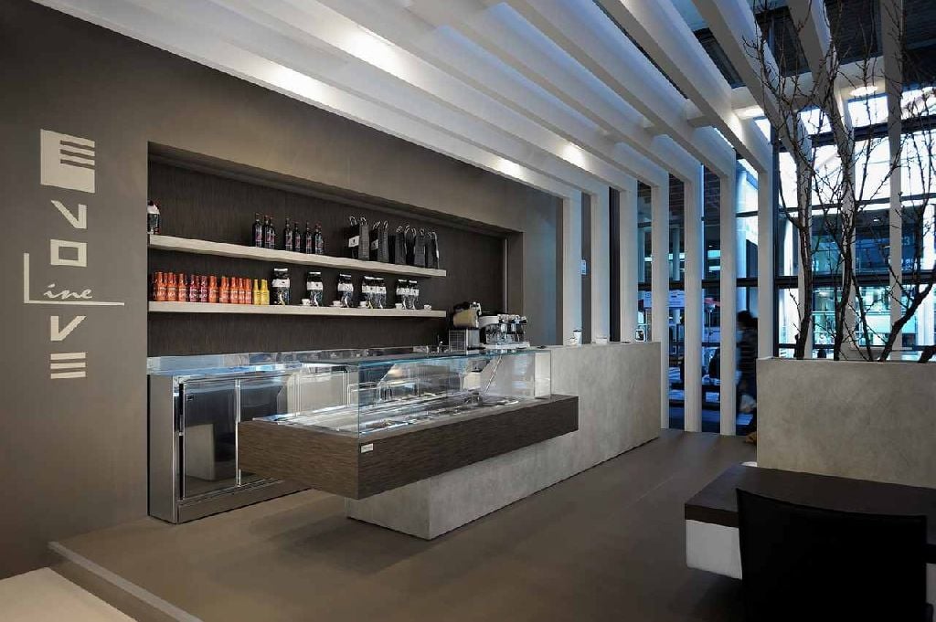 Linie completă bar și cafenea Best Cold seria Acqua Marina cu masa frigorifică și blat inox, Italia