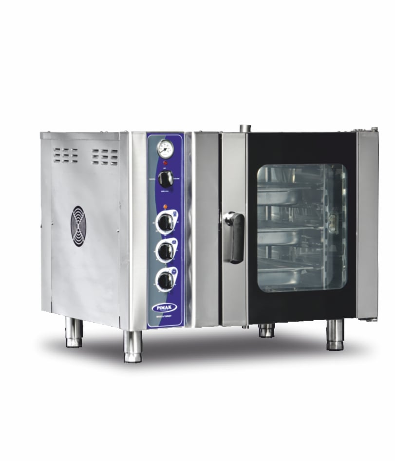 Cuptor profesional gastronomic Pimak DFKG10 | 2/1 - 5 tăvi, 14 kW, Gaz, Dim: 5x77x105 cm