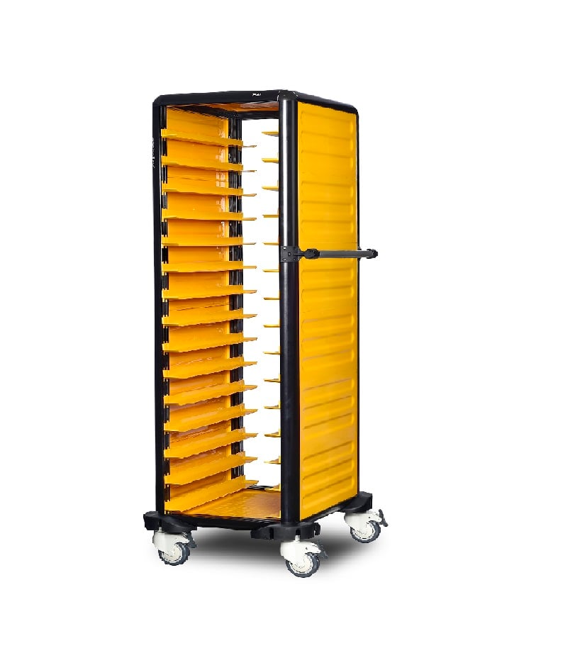 Cărucior inox profesional pentru transport tăvi și cuve GN Pimak G.ST.150.S.2 | Dim: 57x71x174 cm