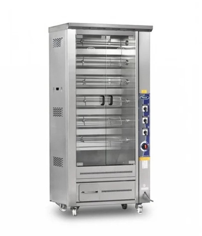 Rotisor profesional pentru pui Pimak PI3M012B | 6/24, 16 kW, Gaz, Dim: 90x60x190 cm