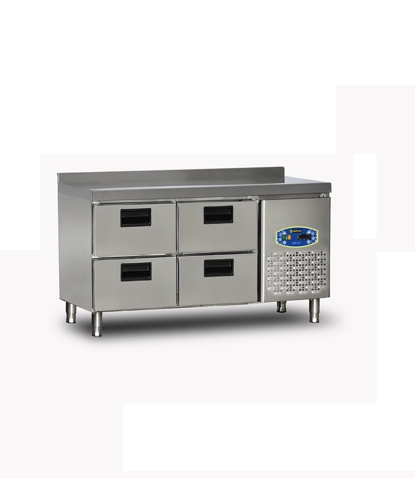 Masă frigorifică profesională din inox cu 6 sertare Pimak 22TBF0S-70.6C | 135, 460 kW, 230V, Dim: 200x70x85 cm