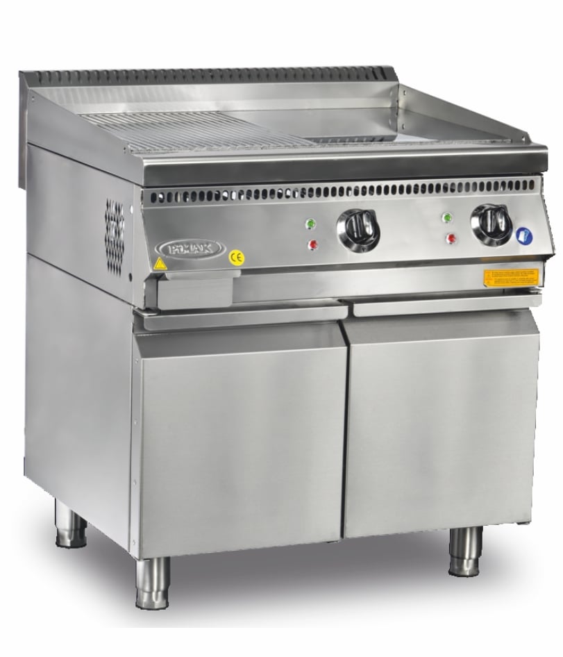 Grătar profesional Fry-Top electric Pimak 90SD-M065E | 9 kW, 400V, Dim: 80x90x85 cm