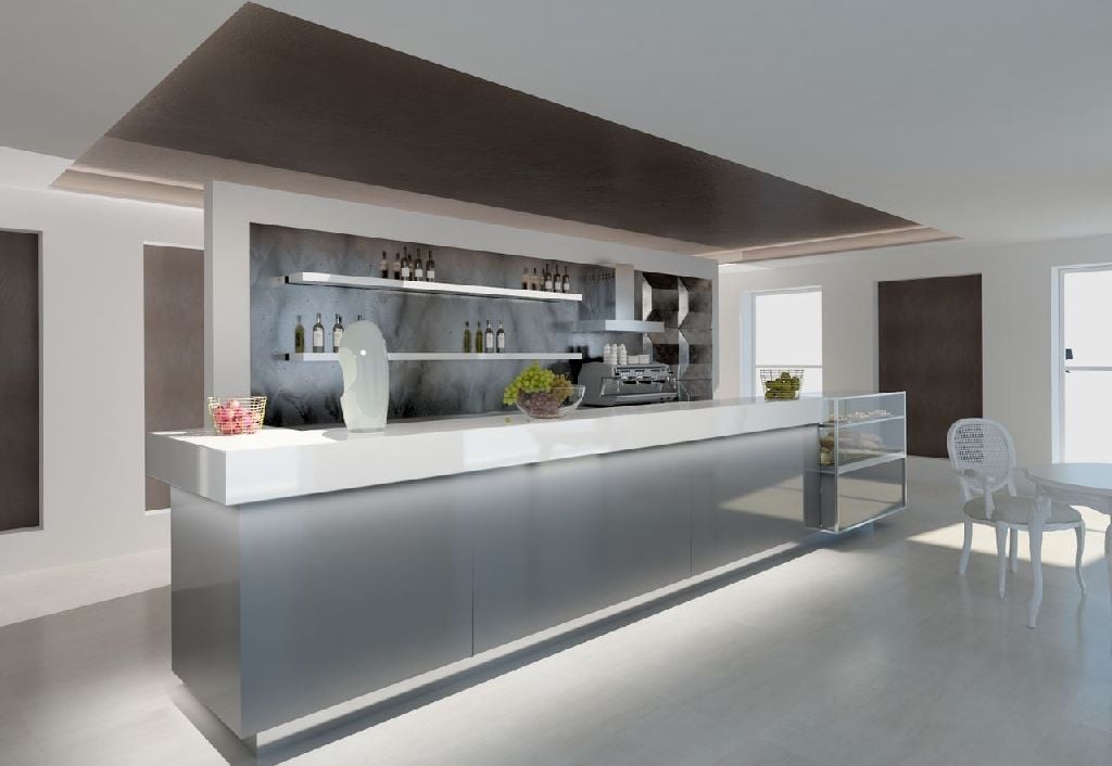 Mobilier bar profesional cu stație de lucru și refrigerare Best Cold seria Corallo, Italia