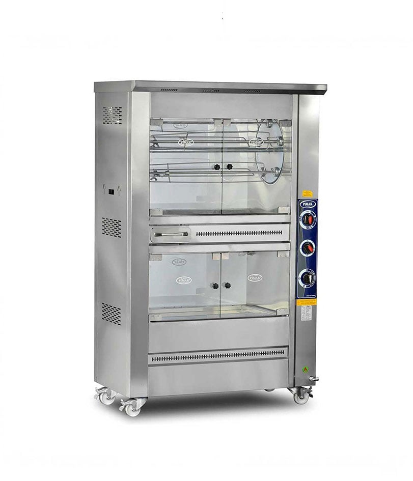 Rotisor profesional pentru pui Pimak M008-E | 5/25, 9,5 kW, 400V, Dim: 107x60x170 cm